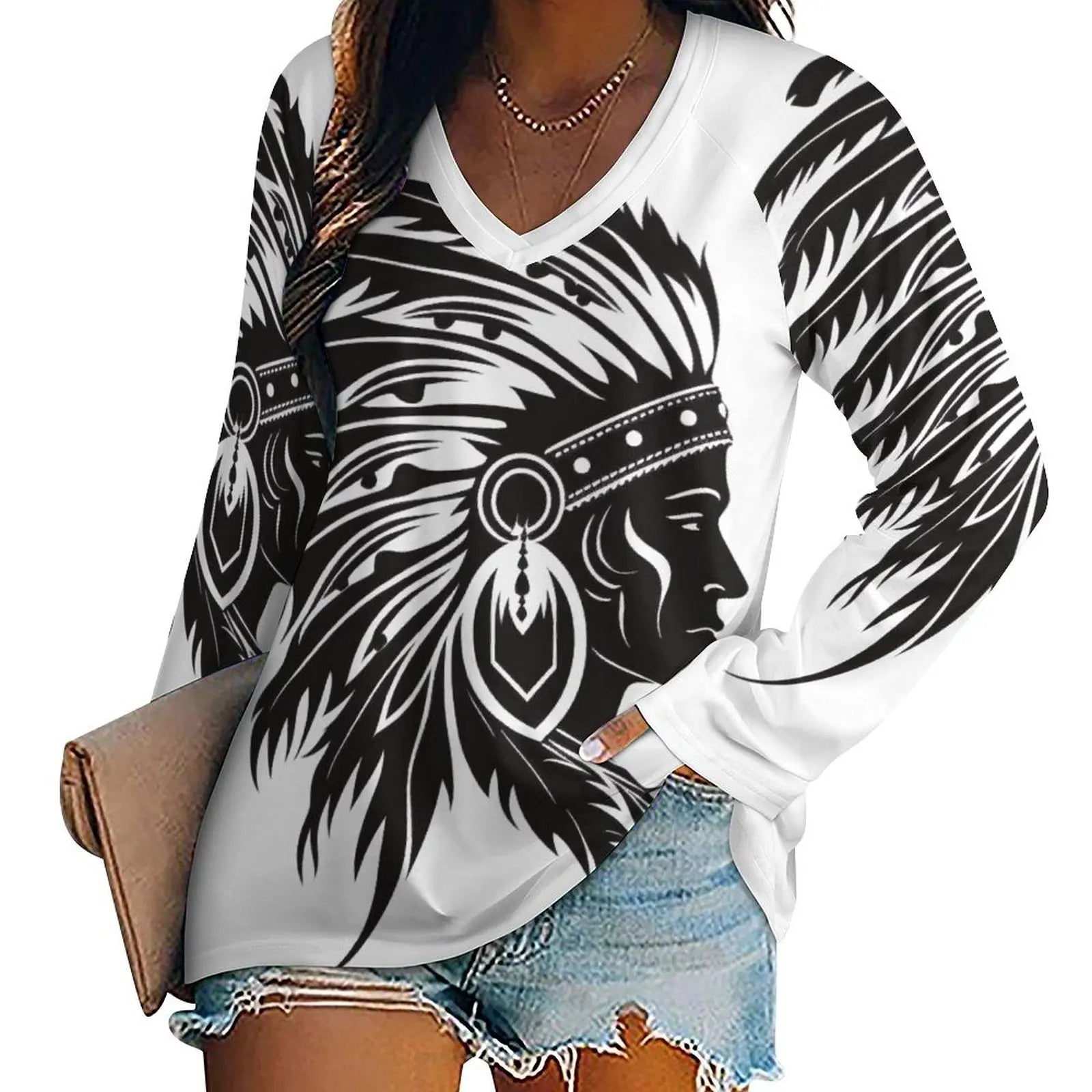 Baha Ranch Western Print Long Sleeve top Baha Ranch Western Wear