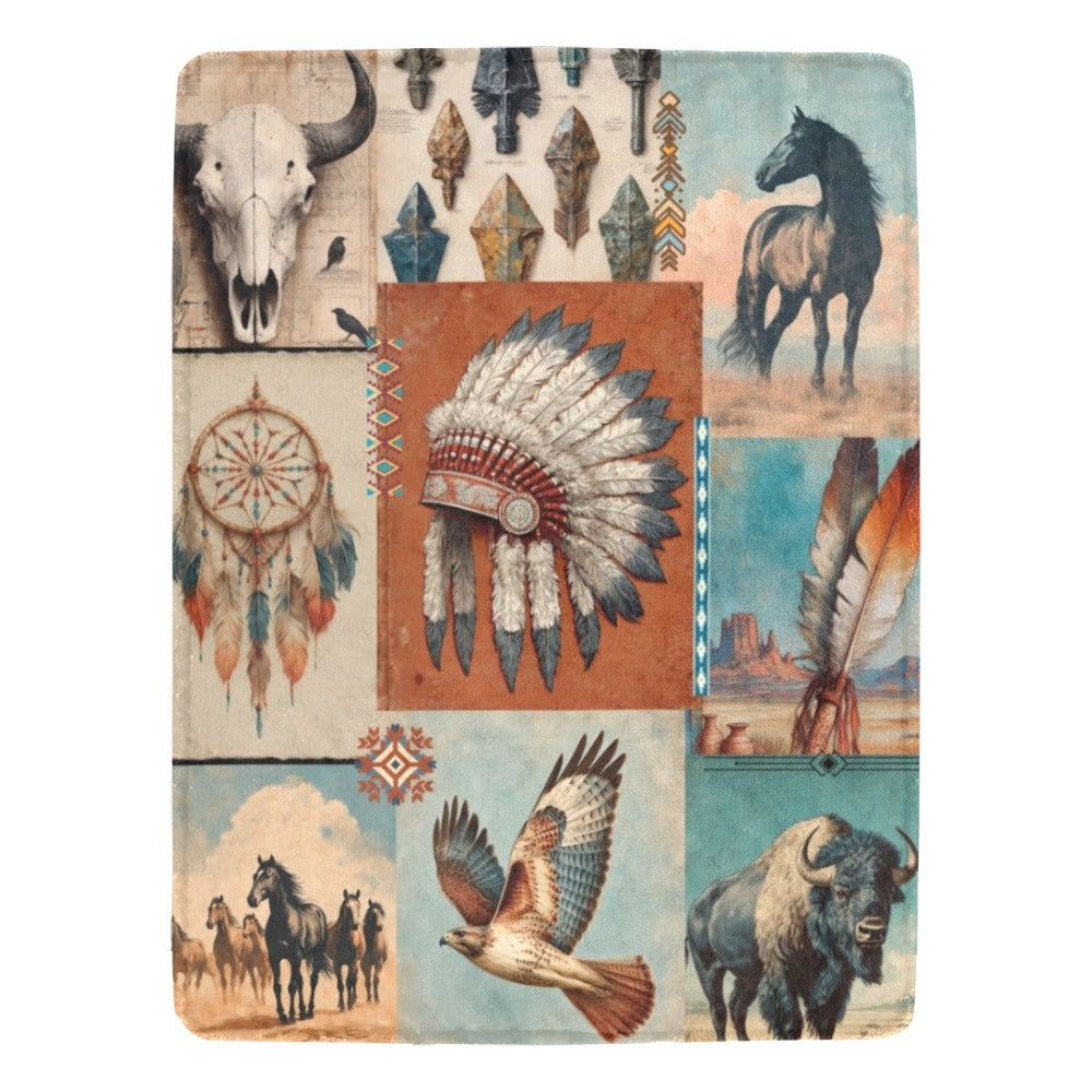Baha Ranch Bohemian Dreams Minky Soft Throw Blanket 60" X 80" Made in America Baha Ranch Western Wear