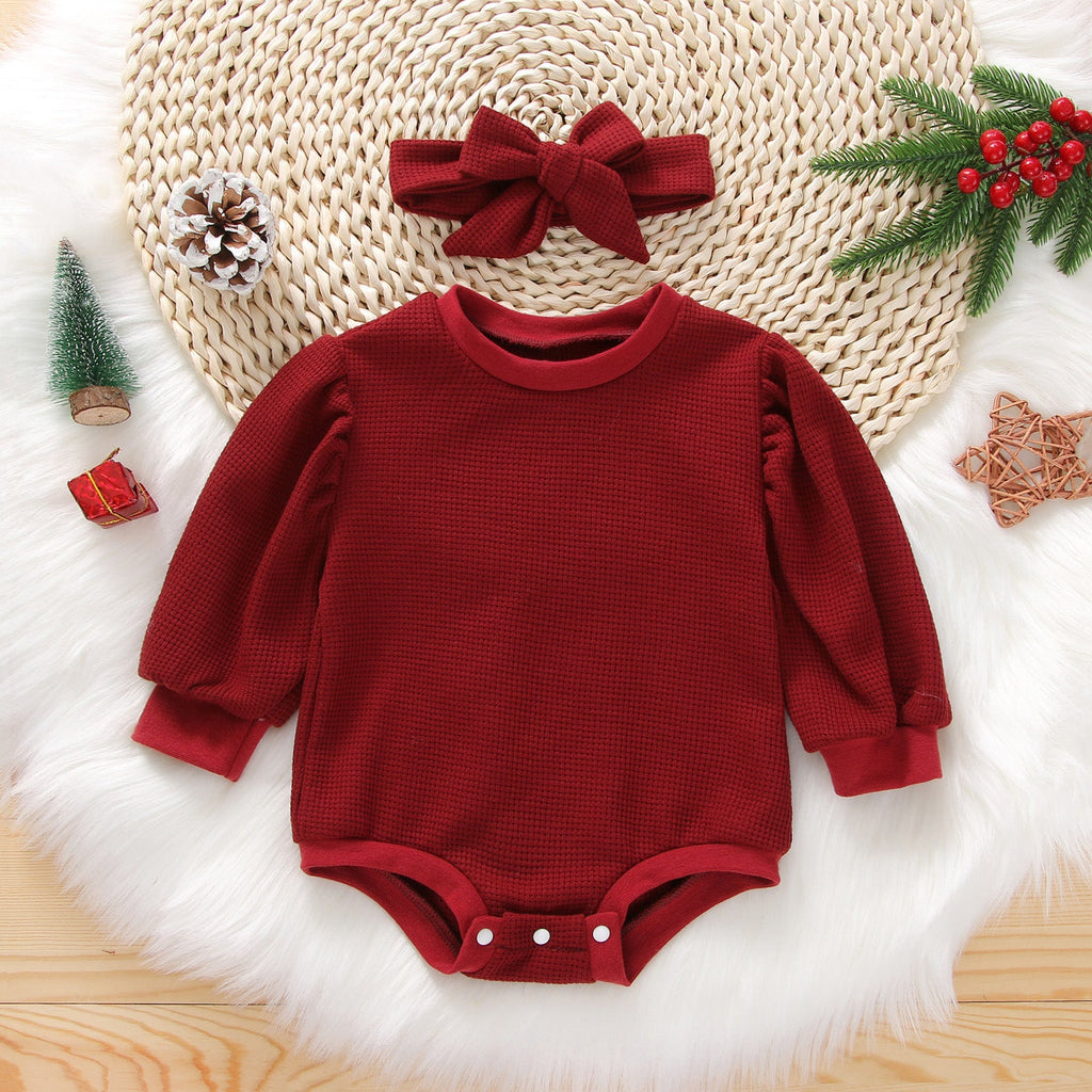Letter Print Contrast Color Long Sleeve Headwear Jumpsuit Available In Two Colors