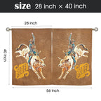 Rodeo Bullrider Window Curtains 28"x40" (2-Piece) Made in America Baha Ranch Western Wear