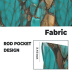 Turquoise Window Curtains 28"x40" (2-Piece) Made in America Baha Ranch Western Wear
