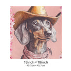 Baha Ranch Cowgirl Dachsund  Velvety Soft Throw Pillow Case Made in America Baha Ranch Western Wear