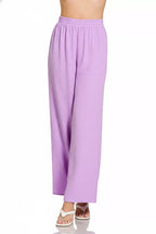 Zenana Woven Airflow Elastic Waistband Pants