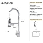 Bothwa Home CUPC Certified 19' Single Handle Kitchen Faucet ( Brushed Nickel Finish)