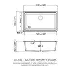 Quartz Kitchen Sink - 32' x 19' White Granite Composite Workstation Undermount Kitchen Sink