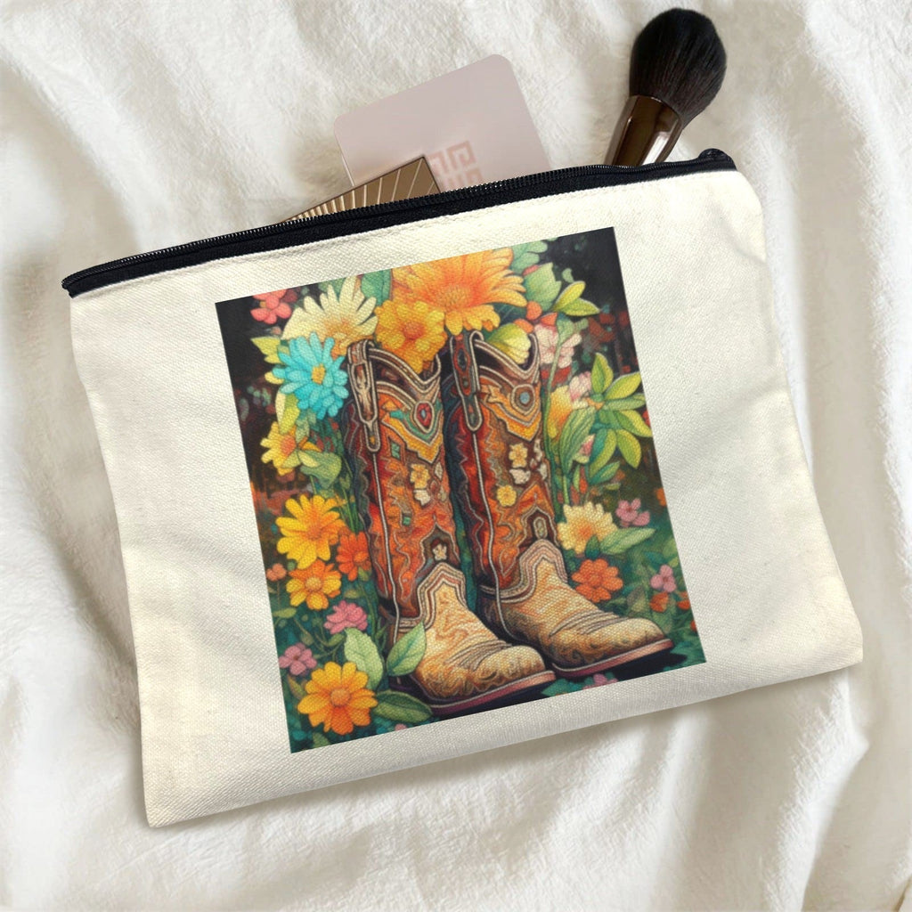 Floral Cowboy Boots Cosmetic Bag  Pack of 5 Made in America Baha Ranch Western Wear