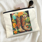 Floral Cowboy Boots Cosmetic Bag  Pack of 5 Made in America Baha Ranch Western Wear