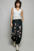 POL Colorful Button Round Neck Ribbed Tank