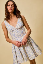 SO ME Froal Print Fit and Flare Dress
