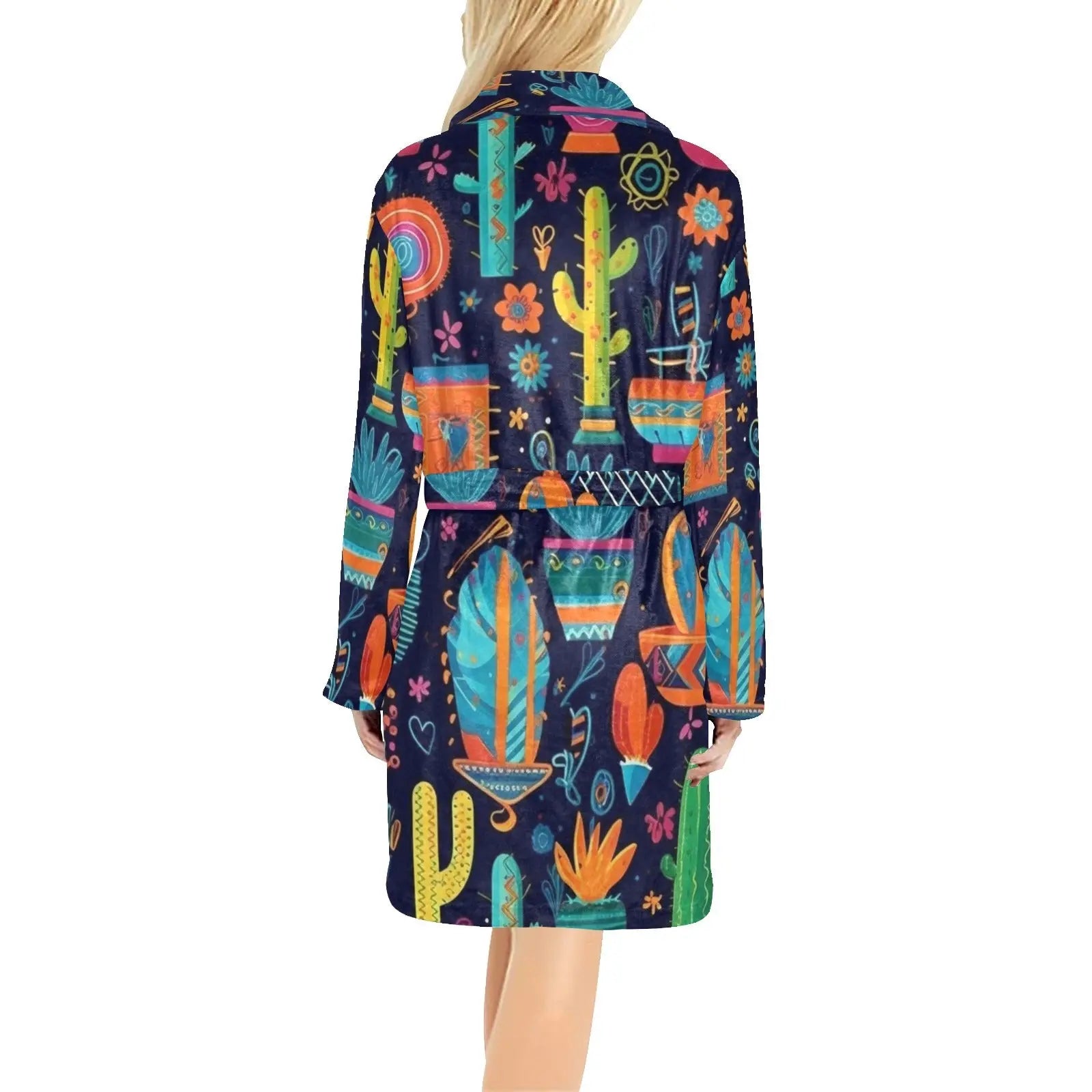 Crazy Cactus Lady Western Bath Robe Baha Ranch Western Wear