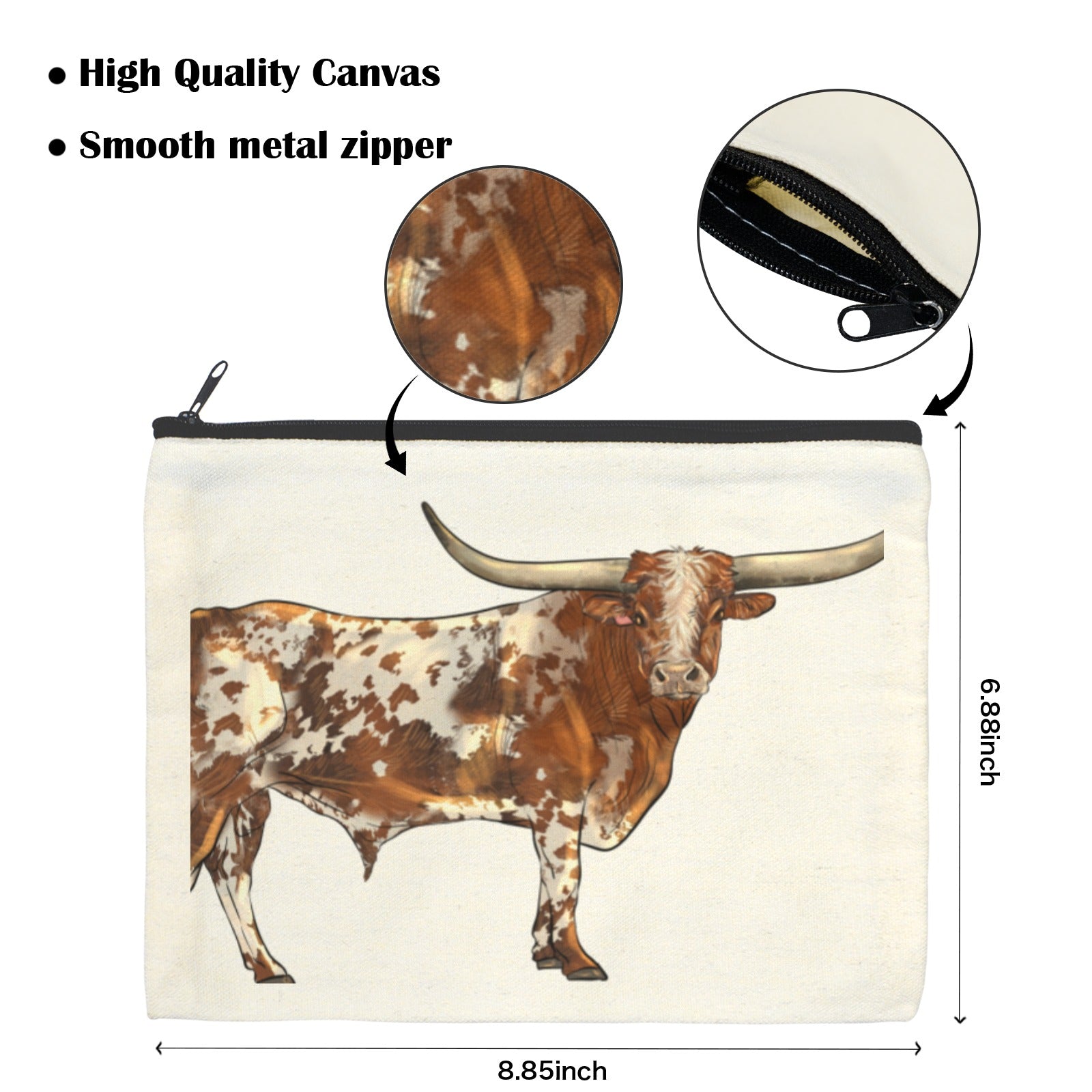 Longhorn Cosmetic Bag Pack of 5 Made in America Baha Ranch Western Wear