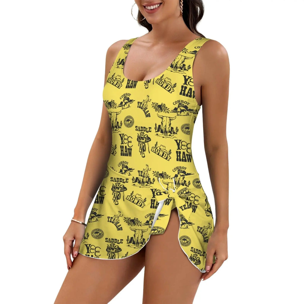 Baha Ranch Cowgirl Graphics Skirted One Piece Swim Suit Baha Ranch Western Wear