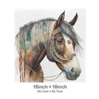 Baha Ranch Fancy Horse on White Velvety Soft Pillow Case Made in America Baha Ranch Western Wear