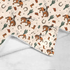 Cowboy Rodeo Western Micro Fleece Blanket 60" x 80" Made in America Baha Ranch Western Wear