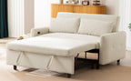 Modern Convertible Pull-out Sofa Bed with USB Ports and Pillows, Beige Corduroy, 57.48 inches
