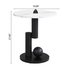 Modern Nesting Coffee Table Set of 2 End Table for Living Room, Oval and Round Table Set