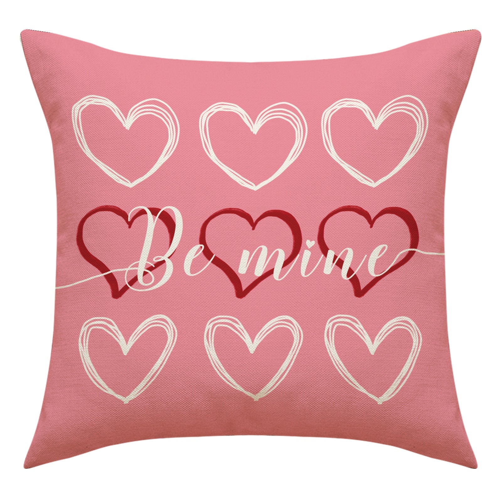 Love Heart Pillow Cover Valentine's Day Letter Printing Throw Pillowcase