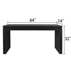 64in Modern Black Wood Console Table – Elegant Entryway Table with Decorative Beaded Trim