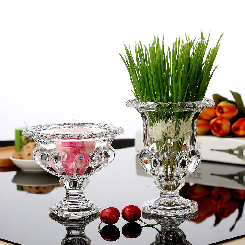 Crystal Glass Thickened Flanged Vase