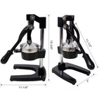 Cast Iron Citrus Juicer , Extra-Large Commercial Grade Manual Hand Press , Heavy Duty Countertop Squeezer for Fresh Orange Juice,Black Color