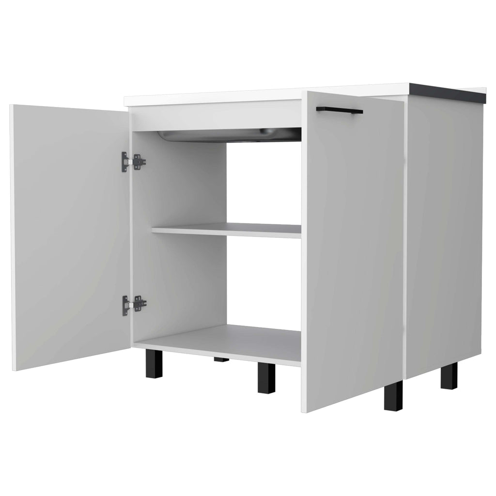 White 2 Utility Sink and Cabinet
