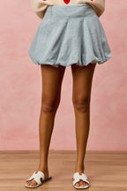 SO ME Denim Bubble Mini Skirt