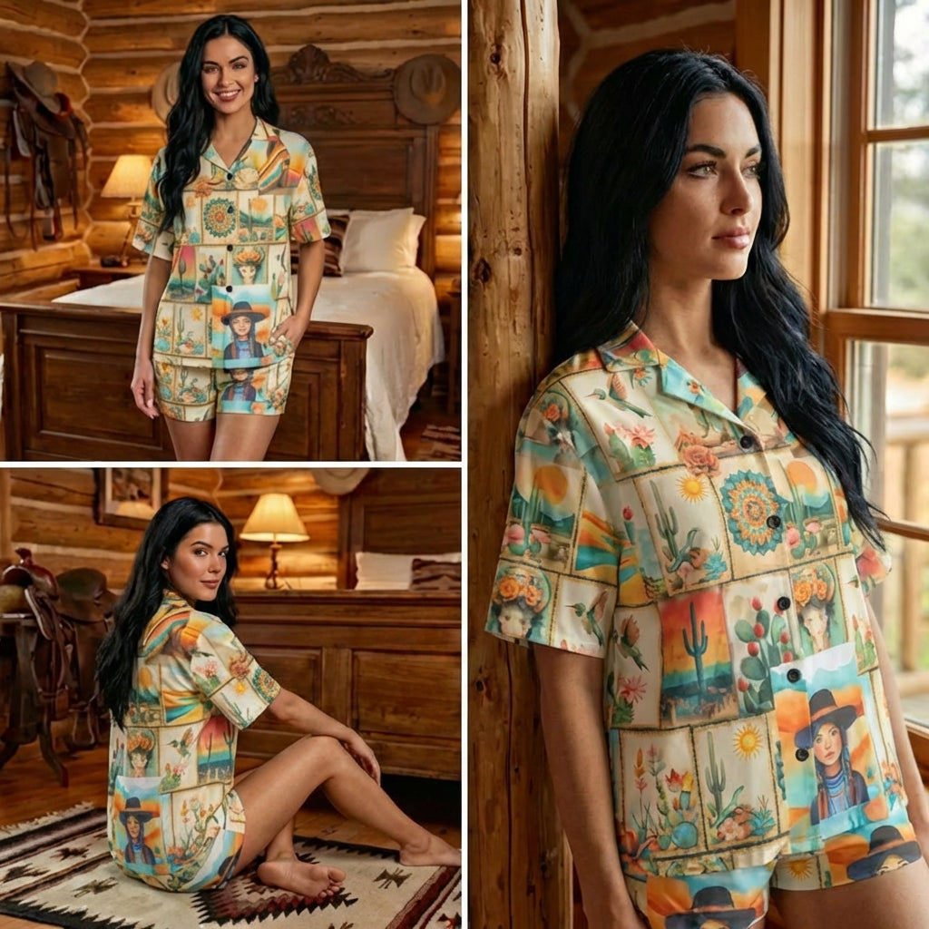 Baha Ranch Pictures of the Southwest Women's Pajama Set Made in America Baha Ranch Western Wear