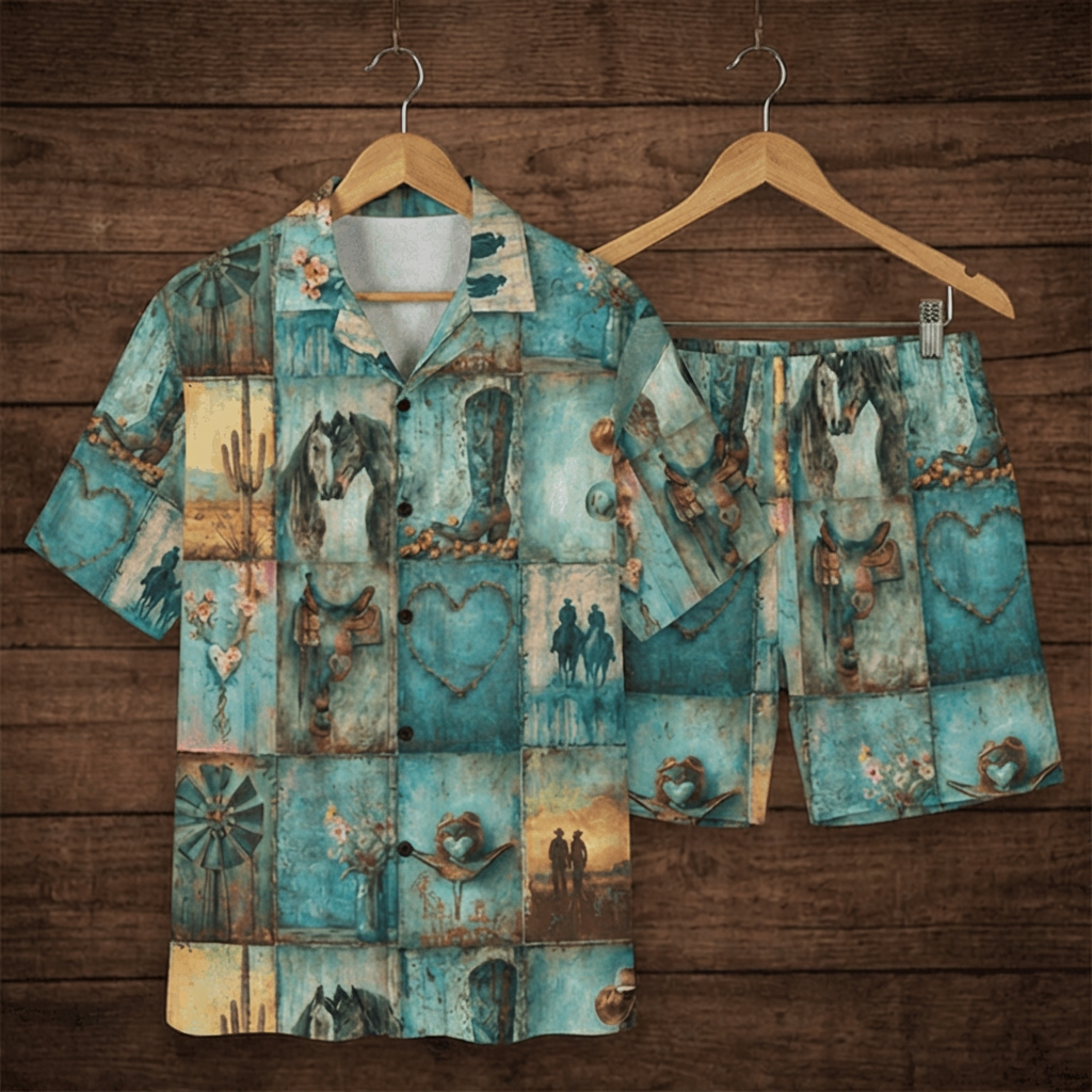 Baha Ranch Turquoise Dreams Womens Pajamas Made in America Baha Ranch Western Wear