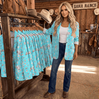 Baha Ranch Turquoise YEEHAW Rhinestone Cowgirl Blazer Baha Ranch Western Wear