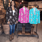 Baha Ranch Turquoise YEEHAW Rhinestone Cowgirl Blazer Baha Ranch Western Wear