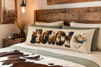Baha Ranch Western Howdy Highland Cow Body Pillow Cover Made in America Baha Ranch Western Wear