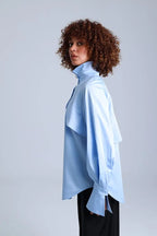 Diva Business Style Blue Organic Cotton Shirt ETNA