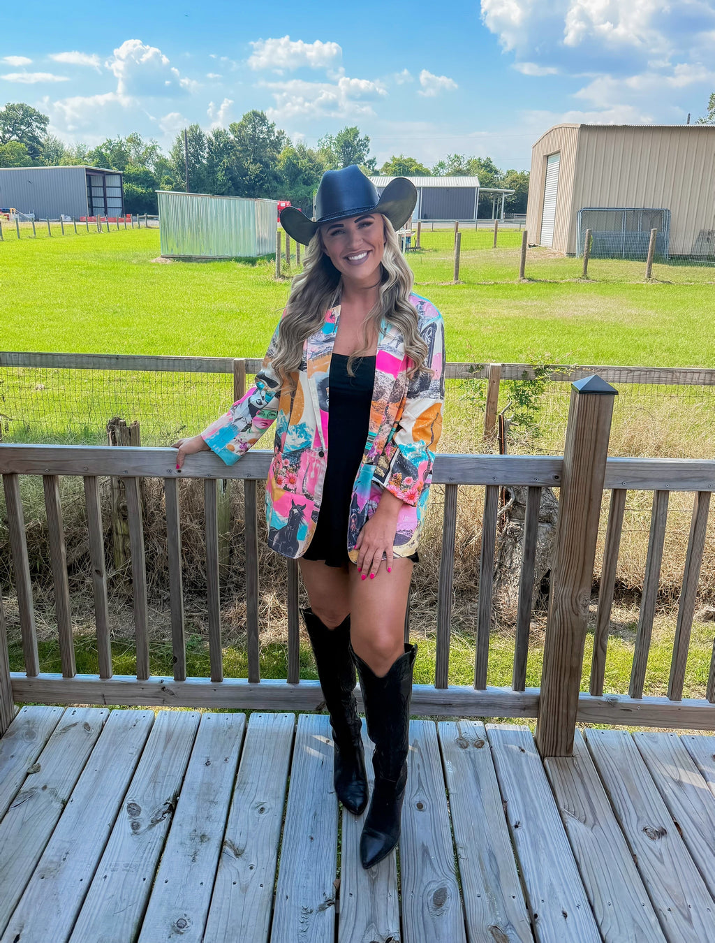 Baha Ranch Retro Pop Western Collage Blazer Baha Ranch Western Wear