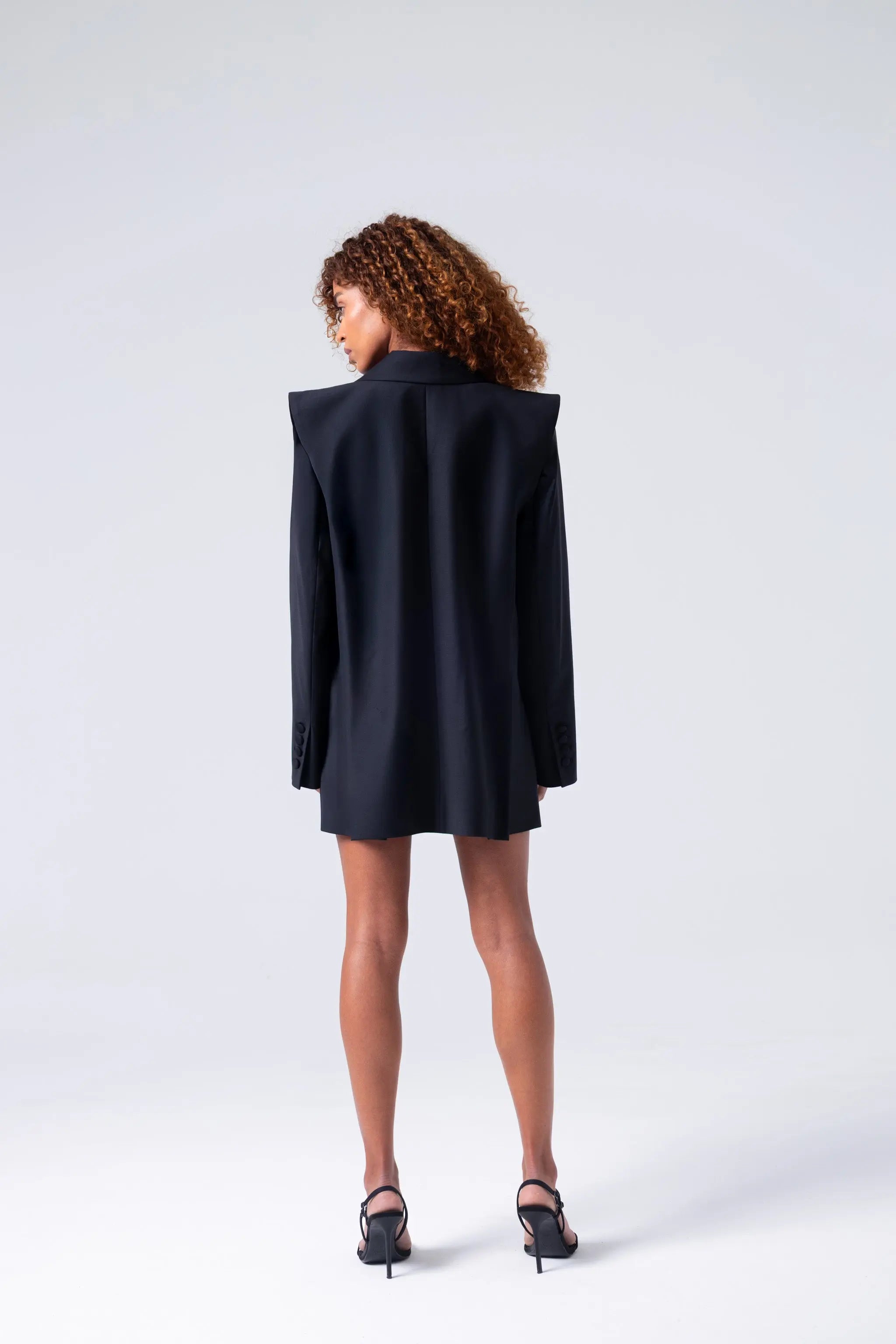 Deep Black Double-Breasted Virgin Wool Blazer | Liza Blazer ETNA