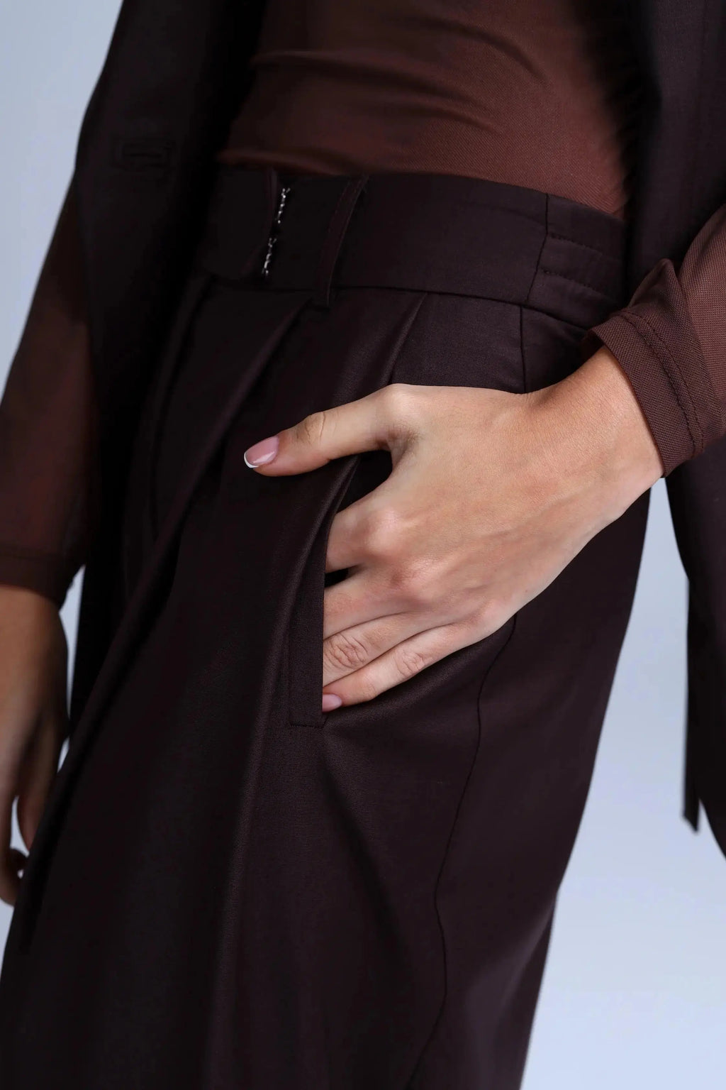 Broadway 3-Piece Monica Tailored Virgin Wool Suit in Dark Coffee ETNA