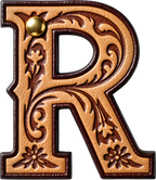 Monogrammed Initial Western Leather Look Saddle Longhorn Cowboy Cowgirl Kitchen Dish Towels Made in America Baha Ranch Western Wear