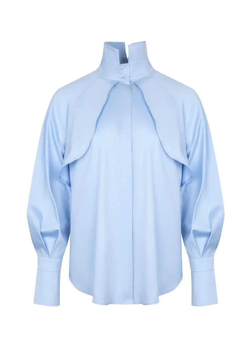Diva Business Style Blue Organic Cotton Shirt ETNA