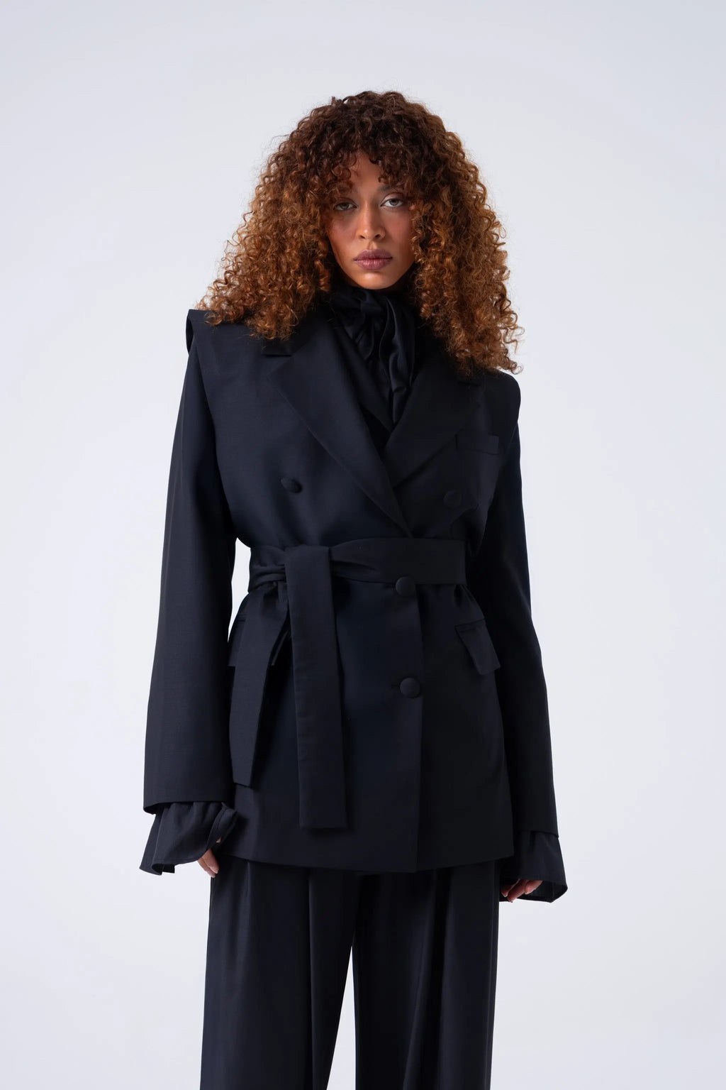 Broadway 3-Piece Liza Tailored Virgin Wool Suit in Deep Black ETNA