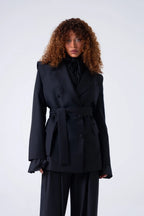 Broadway 3-Piece Liza Tailored Virgin Wool Suit in Deep Black ETNA