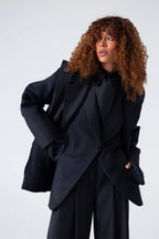 Broadway 3-Piece Liza Tailored Virgin Wool Suit in Deep Black ETNA