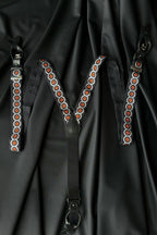 Sicily Lava Orange Floral Etna Patterned Silk Suspenders ETNA