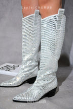 Blazing Boots - Blue or Silver -  Cowgirl Sparkle Holiday Western Baha Ranch Western Wear