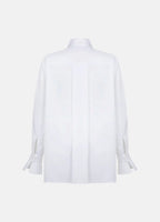 Quinta Tie Detail White Organic Cotton Shirt ETNA