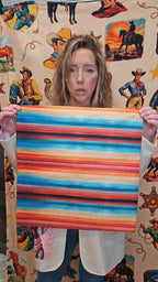 Colores De Mexico Southwest Serape Pillow Case 18x18" Made in America Baha Ranch Western Wear