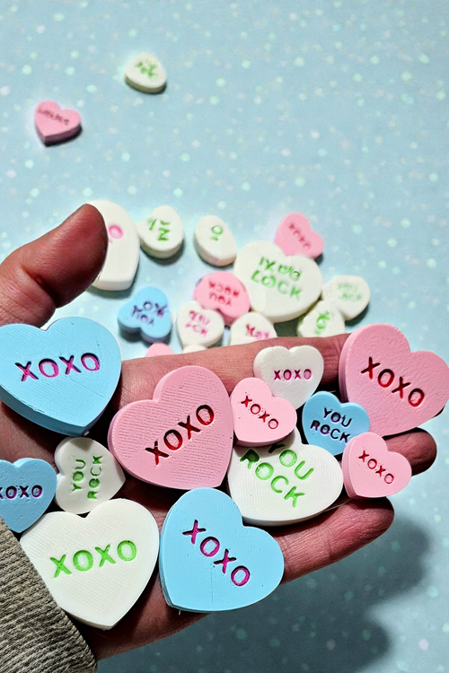 3d Printed Candy Conversation Heart Pins or Earrings Made in America Baha Ranch Western Wear