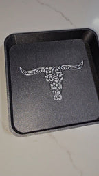 Baha Ranch 3d Print Western Longhorn Cowboy Cowgirl Accessory Tooled Tray Baha Ranch Western Wear