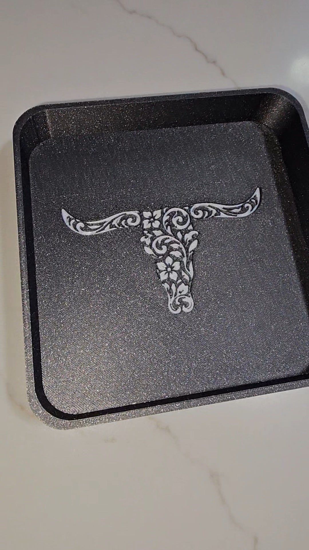 Baha Ranch 3d Print Western Longhorn Cowboy Cowgirl Accessory Tooled Tray Baha Ranch Western Wear