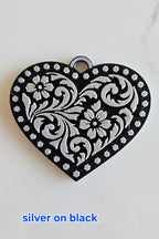 3d Printed Tooled Cowboy Cowgirl Heart  Keychain or Purse Charm Baha Ranch Western Wear