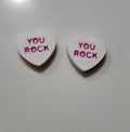 3d Printed Candy Conversation Heart Pins or Earrings Made in America Baha Ranch Western Wear