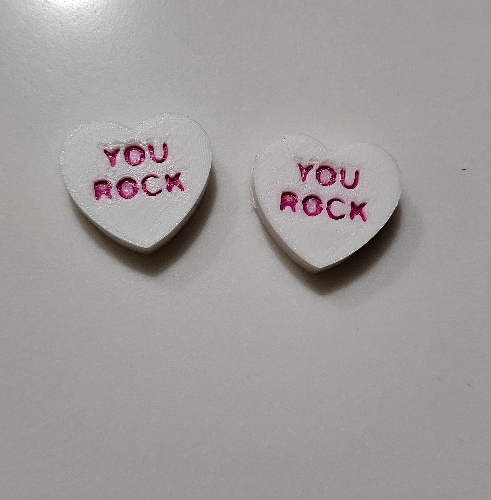 3d Printed Candy Conversation Heart Pins or Earrings Made in America Baha Ranch Western Wear